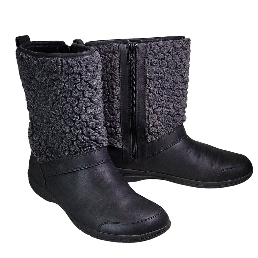Merrell Encore Kassie Black Grey Wool Winter Boots Womens Size 9.5